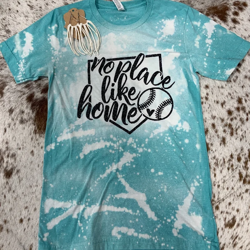 Fuzzy women's T - shirt with a fur - like textureBleached No Place Like Home Tee In Turq.