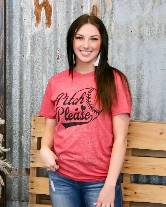 Embroidered women's T - shirt with floral designsBleached Pitch Please Tee