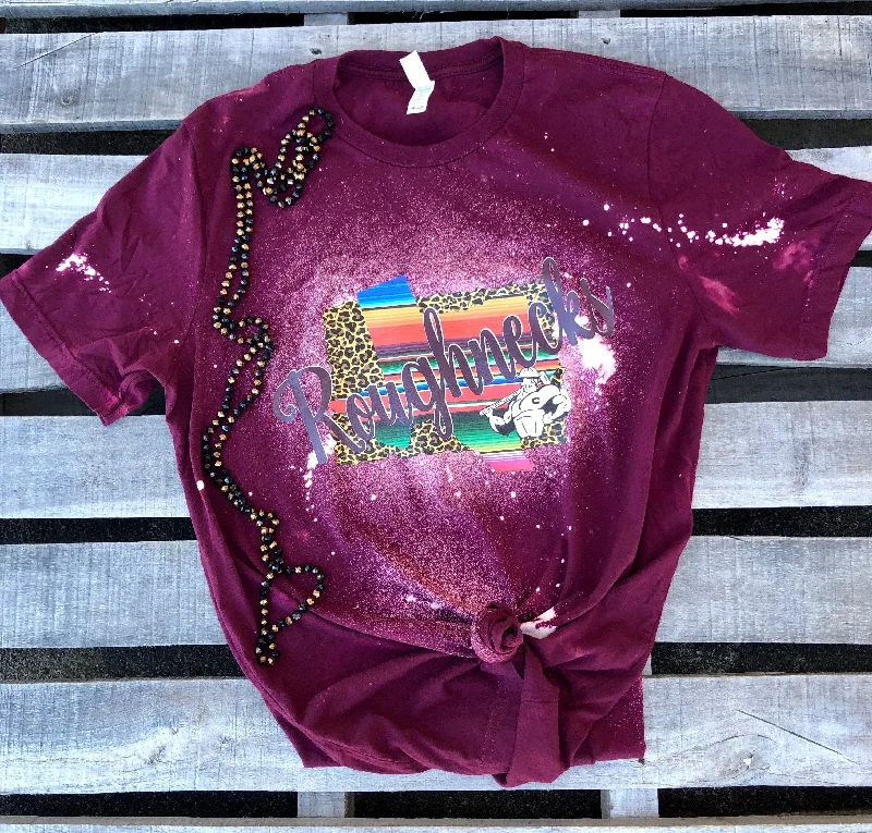 Women's T - shirt with a sequined sleeveBleached Texas Serape Roughneck Tee
