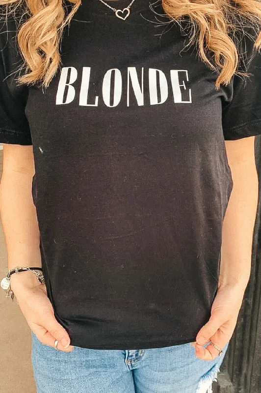 A - line women's T - shirt dress for a feminine silhouetteBlonde Tee