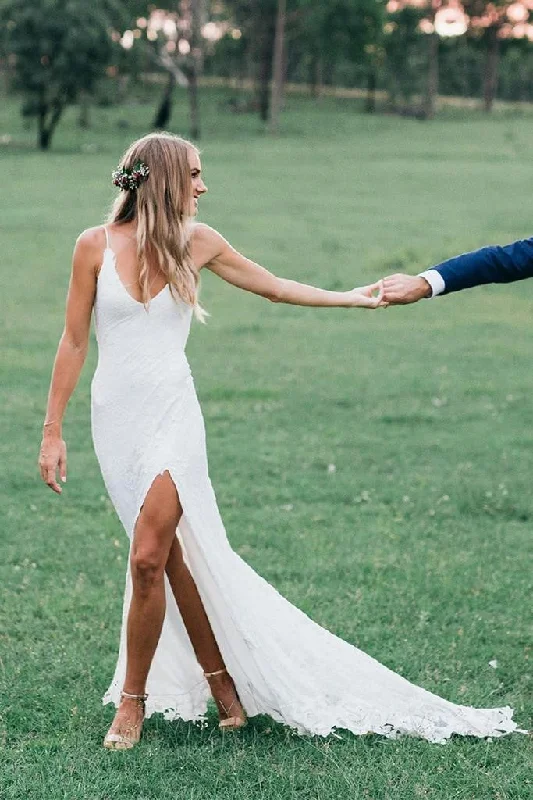 Smart - casual wedding dress for a laid - back ceremonyBoho Style Lace Bridal Dress for Summer Weddings Smart - casual wedding dress for a laid - back ceremonyBoho Style Lace Bridal Dress for Summer Weddings