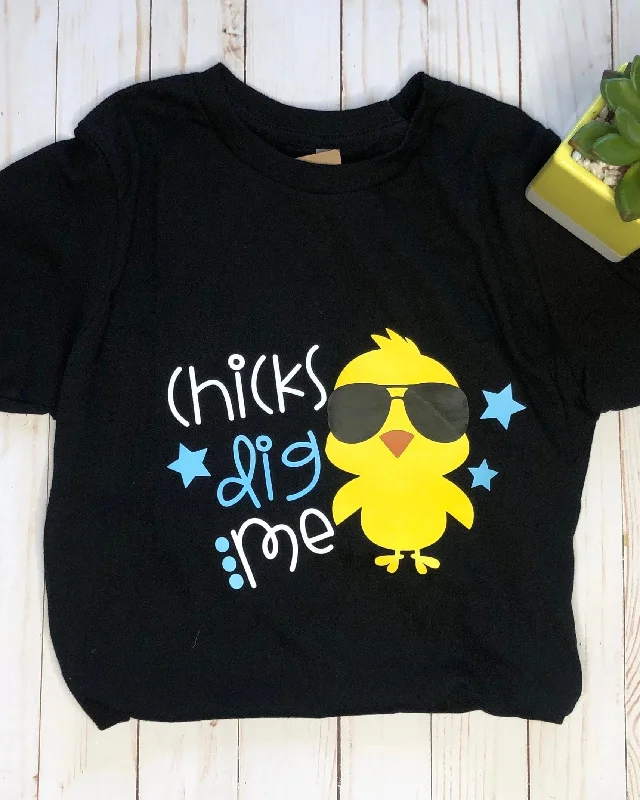 Printed women's T - shirt with a geometric - floral patternBoys Chicks Dig Me Tee