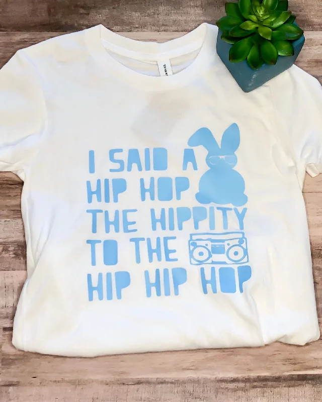 Mock - neck women's T - shirt with a zip - up frontBoys I Said Hip Hop Tee