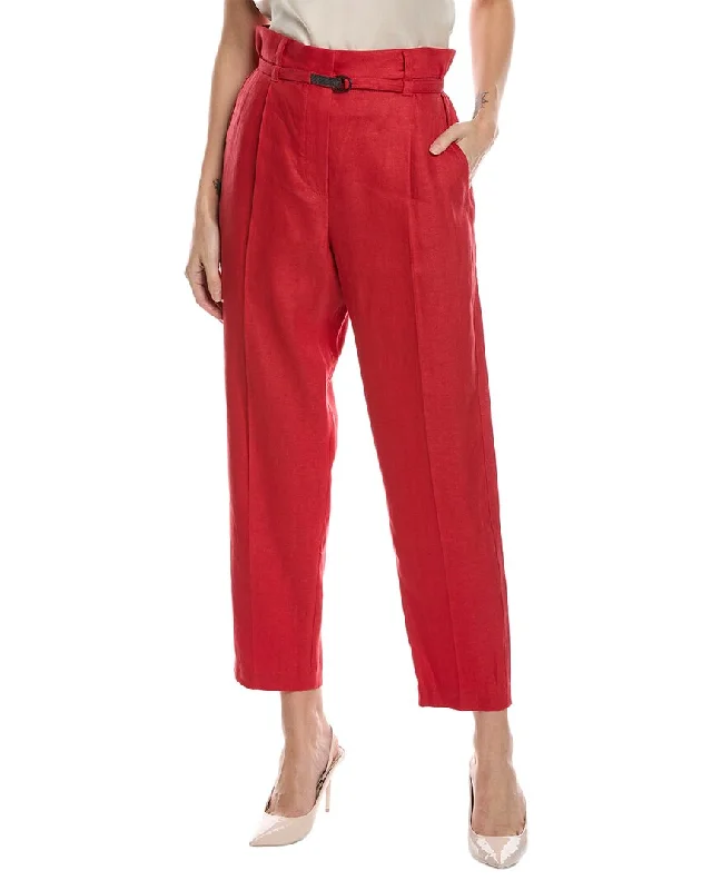 Skinny leather pants for women for a trendy lookBrunello Cucinelli Linen-Blend Pant