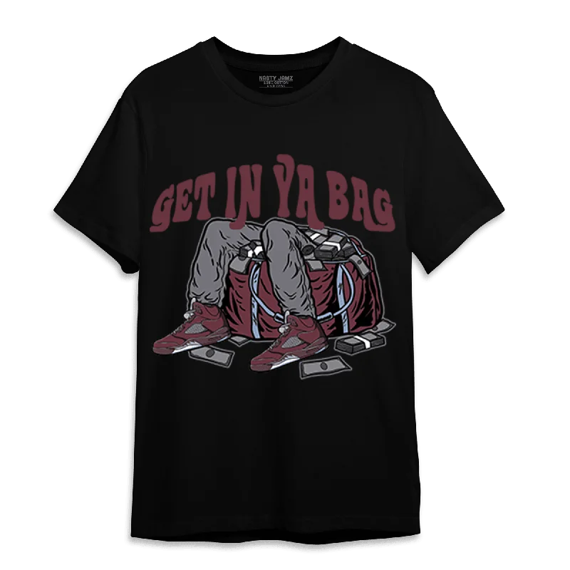 Printed women's T - shirt with a tropical patternNastyJamz Burgundy 5s T Shirt Match Get In Ya Bag Printed women's T - shirt with a tropical patternNastyJamz Burgundy 5s T Shirt Match Get In Ya Bag