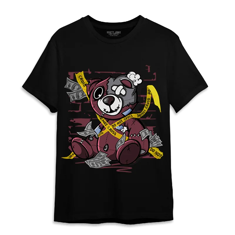 Ruffled women's T - shirt for a feminine touchNastyJamz Burgundy 5s T Shirt Match Money BER