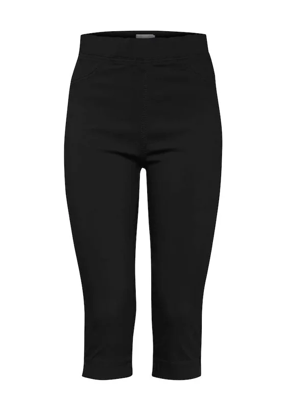 Leather look wide leg pants for women in a bold and stylish lookB.Young Keira Slim Fit Capri Trousers, Black Leather look wide leg pants for women in a bold and stylish lookB.Young Keira Slim Fit Capri Trousers, Black