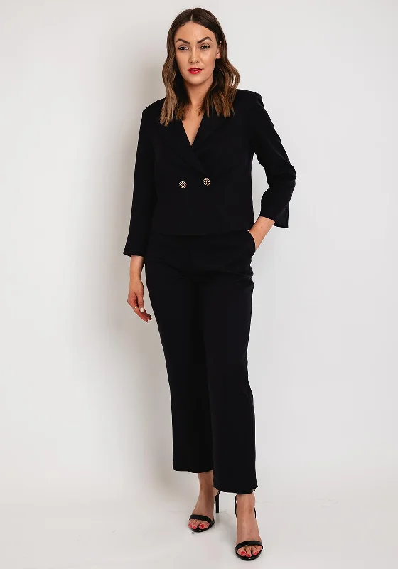 Striped pants for women in a bold lookCamelot High Rise Straight Leg Trousers, Black