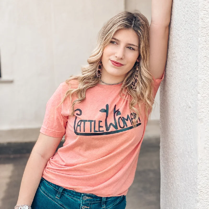 Tie - dye women's T - shirt in unique patternsCattle Woman Tee