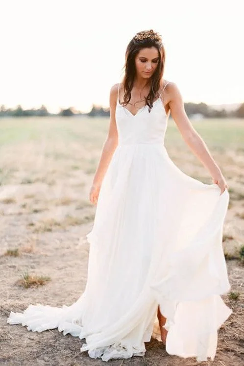 Empire - waisted tea - length wedding dressChiffon Summer Beach Wedding Dresses with Slit Side Empire - waisted tea - length wedding dressChiffon Summer Beach Wedding Dresses with Slit Side