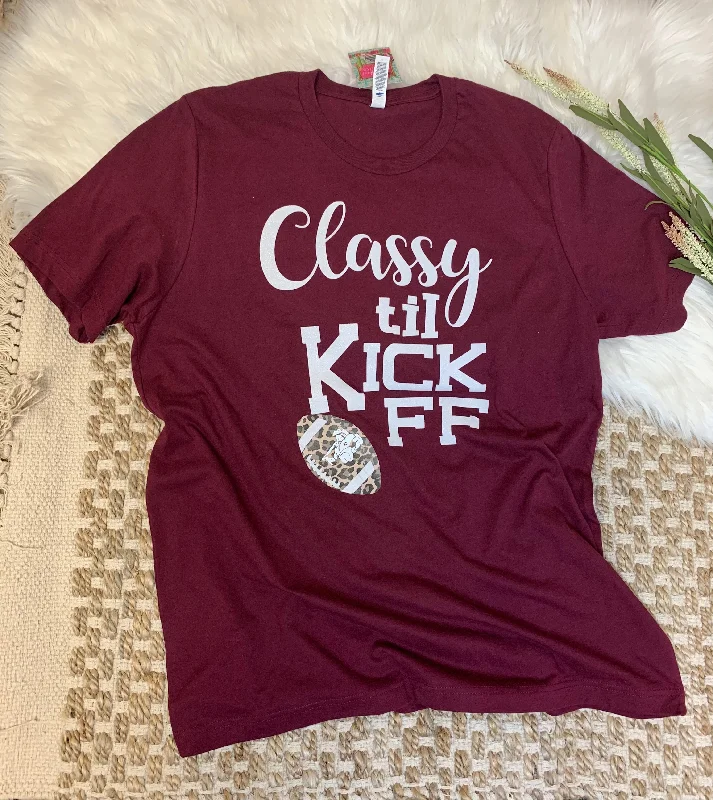 Plaid women's T - shirt for a preppy lookClassy Til Kick Off Tee