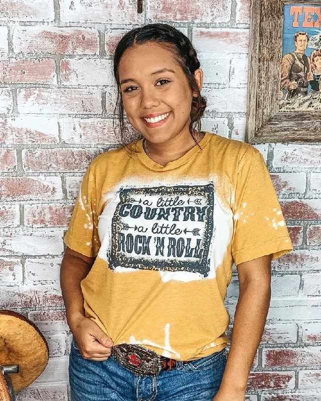 Cable knit women's T - shirt with a shawl collarCountry & Rock N Roll Bleached Tee