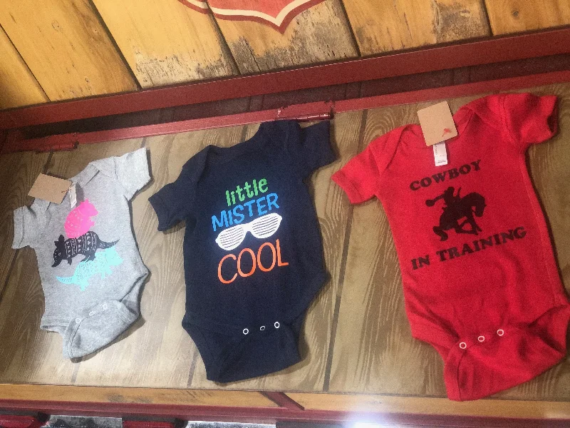 Women's lace - trimmed T - shirt for a delicate lookCowboy in Training Onesie
