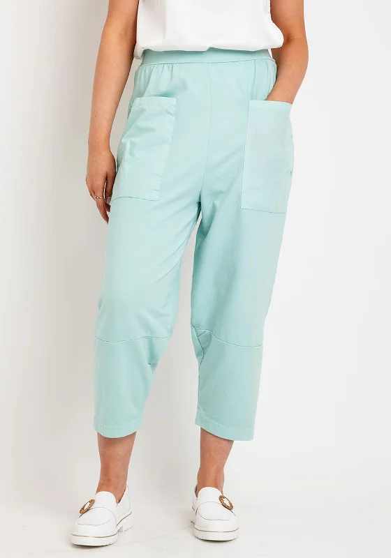 Sequin embellished pants for women at partiesD.E.C.K. By Decollage Harlem Casual Utility Trousers, Aqua