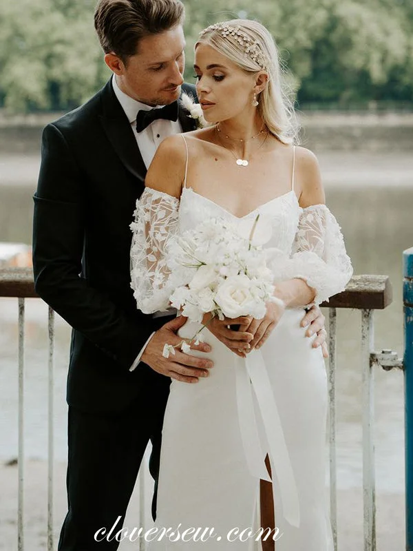Multicultural - inspired wedding dressDisattached Sleeves Lace Chiffon Charming Mermaid Wedding Dresses, CW0296 Multicultural - inspired wedding dressDisattached Sleeves Lace Chiffon Charming Mermaid Wedding Dresses, CW0296