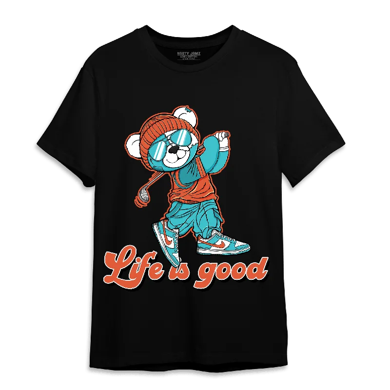 A - line women's T - shirt with a tiered ruffleNastyJamz Dunk Low Dolphins T Shirt Match BER Like Golf