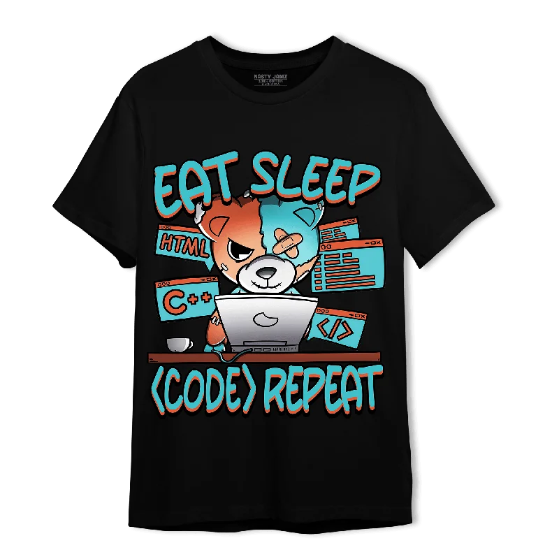 Mock neck women's T - shirt for a modern twistNastyJamz Dunk Low Dolphins T Shirt Match Eat Sleep Code BER
