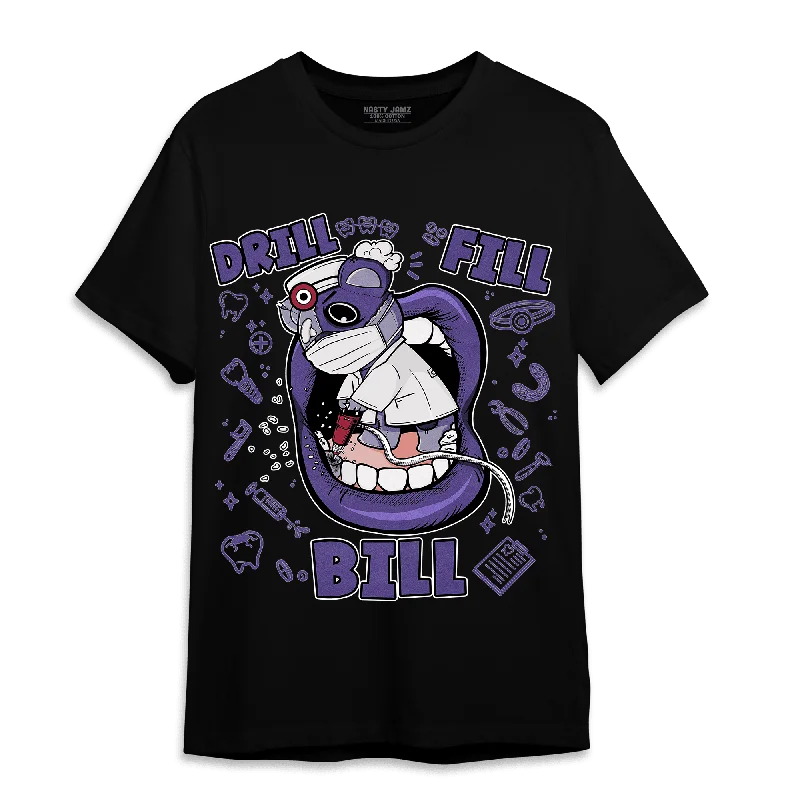 Mock - neck women's T - shirt with a zip - up frontNastyJamz Dunk Low Plum T Shirt Match BER The Dentist
