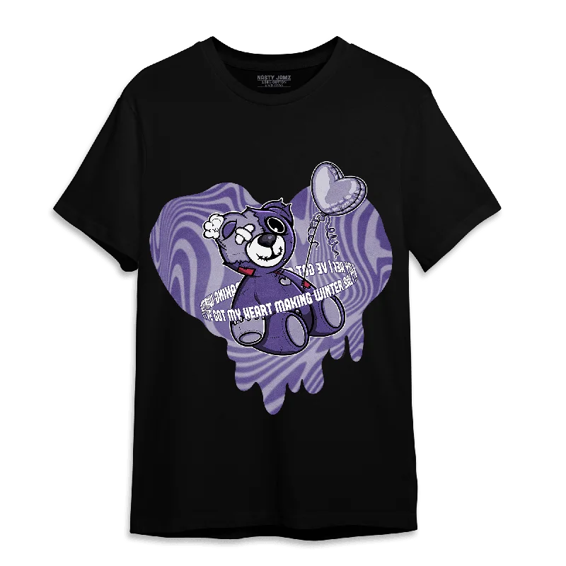 Long - sleeved women's T - shirt with a flutter - sleeve designNastyJamz Dunk Low Plum T Shirt Match BER Winter