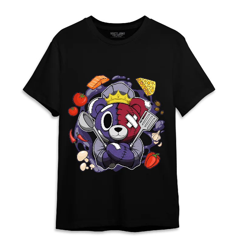 Women's T - shirt with a metallic - colored buttonNastyJamz Dunk Low Plum T Shirt Match Cooking Ber