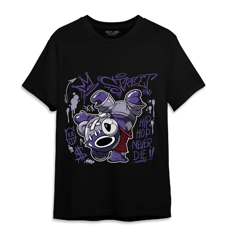 Women's T - shirt with a sequined sleeveNastyJamz Dunk Low Plum T Shirt Match Hiphop Ber