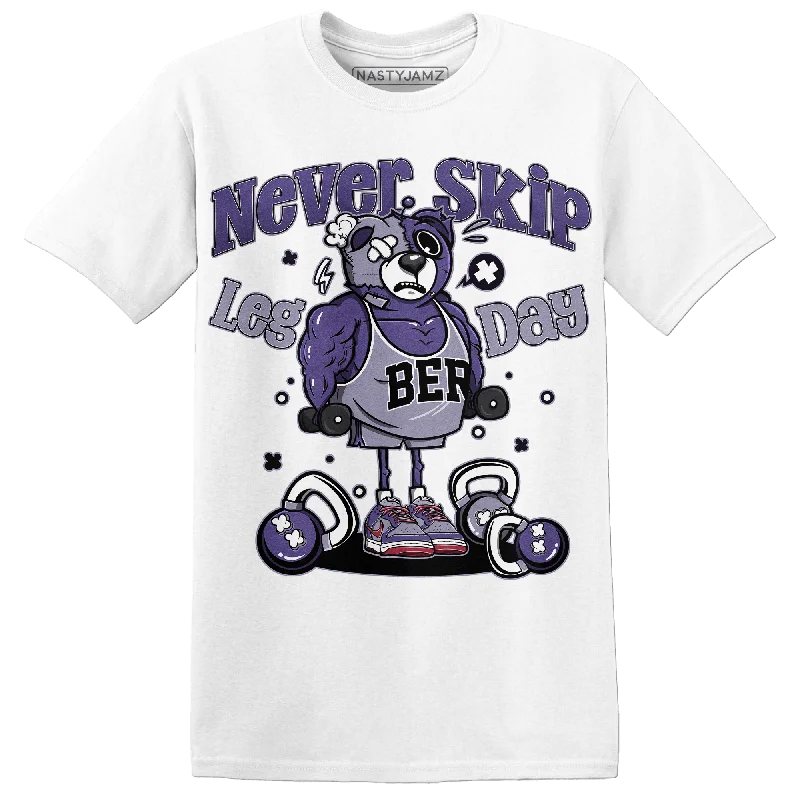 A - line women's T - shirt with a tiered ruffleNastyJamz Dunk Low Plum T Shirt Match Leg Day BER