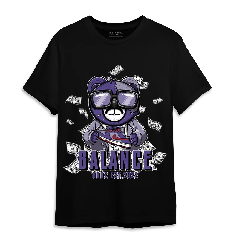 Long - sleeved women's T - shirt with a flutter - sleeve designNastyJamz Dunk Low Plum T Shirt Match Men BER