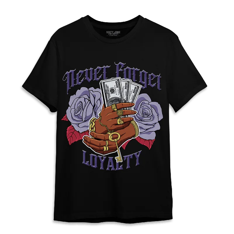 Printed women's T - shirt with a nautical - themed patternNastyJamz Dunk Low Plum T Shirt Match Never Forget Loyalty