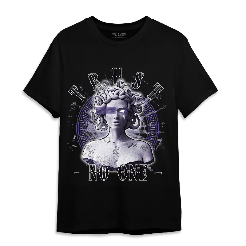 Tassel - trimmed women's T - shirt for a bohemian styleNastyJamz Dunk Low Plum T Shirt Match Trust No One Medusa