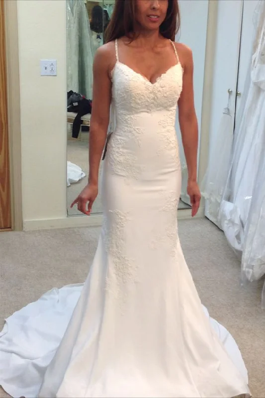 Plus - size A - line wedding dress for a comfortable fitElegant Mermaid V Neck Wedding Dress Prom Dresses cg17037 Plus - size A - line wedding dress for a comfortable fitElegant Mermaid V Neck Wedding Dress Prom Dresses cg17037