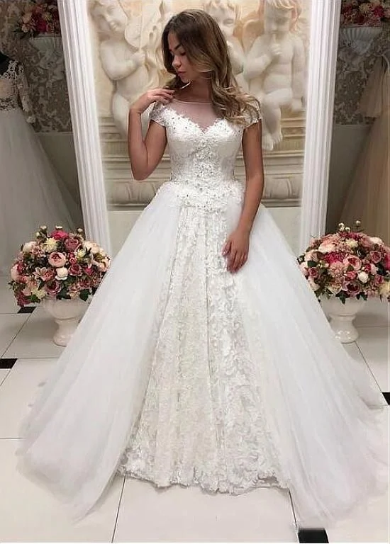 Ballroom - ready luxury wedding dressExquisite Lace & Tulle Jewel Neckline Ball Gown Wedding Dress prom dresses cg16665 Ballroom - ready luxury wedding dressExquisite Lace & Tulle Jewel Neckline Ball Gown Wedding Dress prom dresses cg16665
