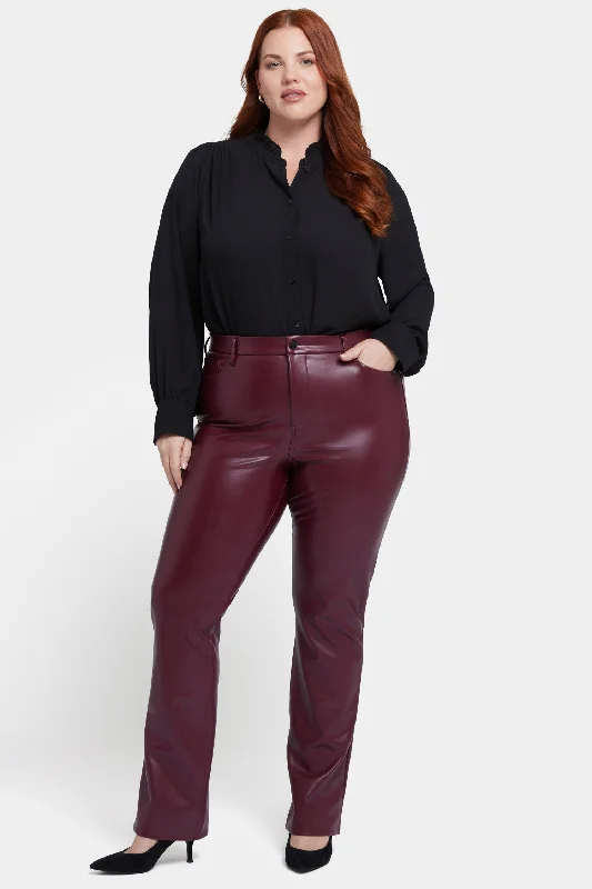 Ankle - length pants for women in a versatile styleFaux Leather Marilyn Straight Pants In Plus Size - Tavern