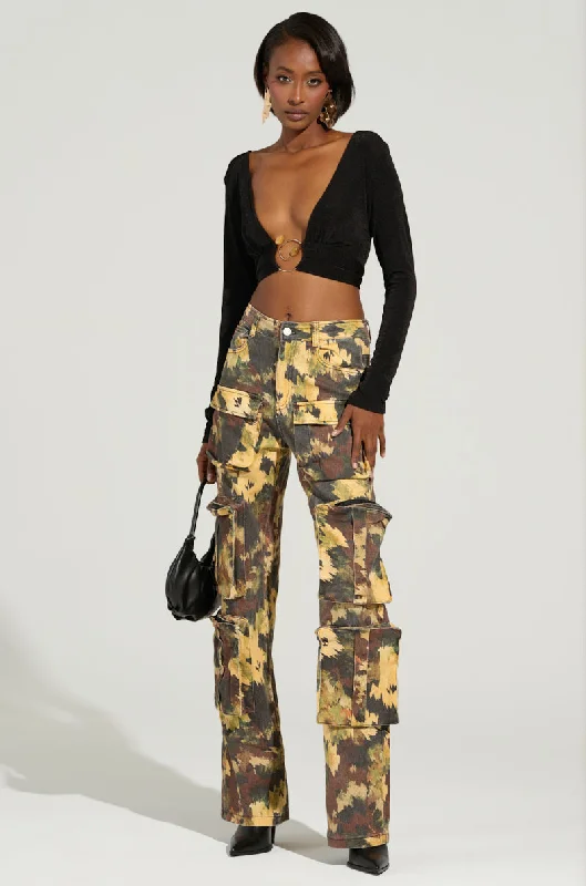 Velvet pants for women in a luxurious feelFLYING HIGH CAMO PANT