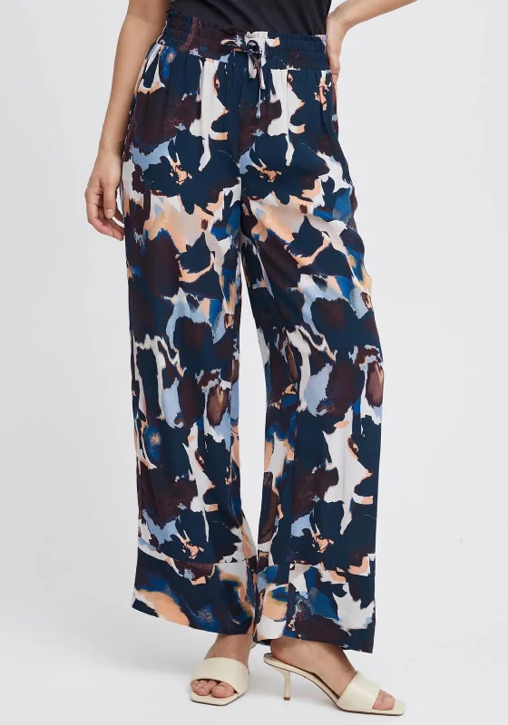 Jeans with distressed details for womenFransa Taya Printed Wide Leg Trousers, Multi-Coloured Jeans with distressed details for womenFransa Taya Printed Wide Leg Trousers, Multi-Coloured