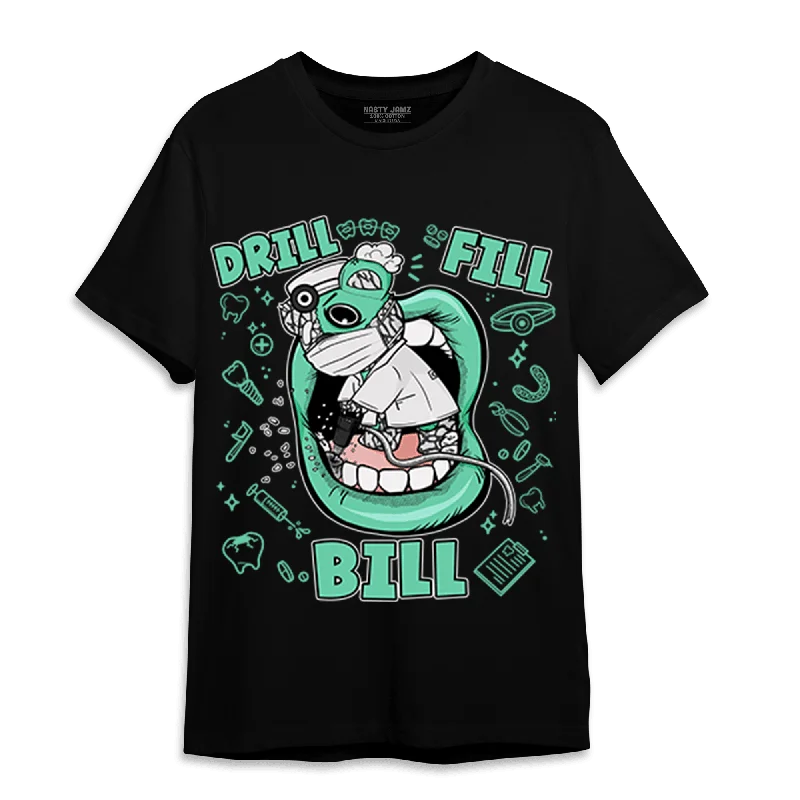 Open - work women's T - shirt with a scalloped hemNastyJamz Green Glow 3s T Shirt Match BER The Dentist