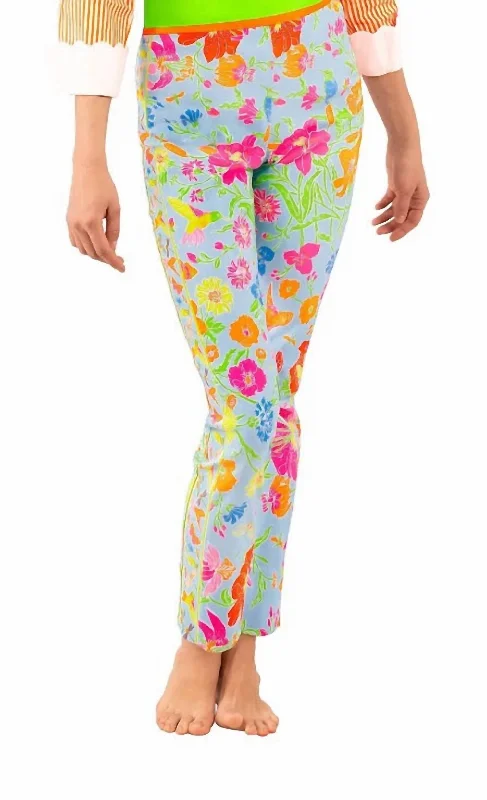 Pleated pants for women with a formal touchGripeless Pull On Pants Birds & The Bees In Periwinkle