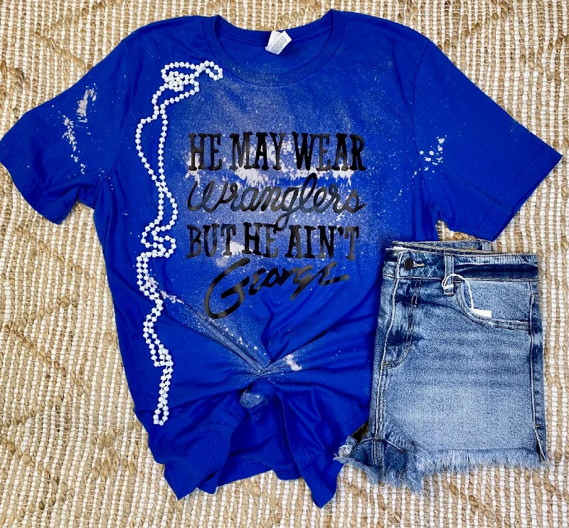 Fitted women's T - shirt with a ruched sideHe Ain't George Bleached Tee