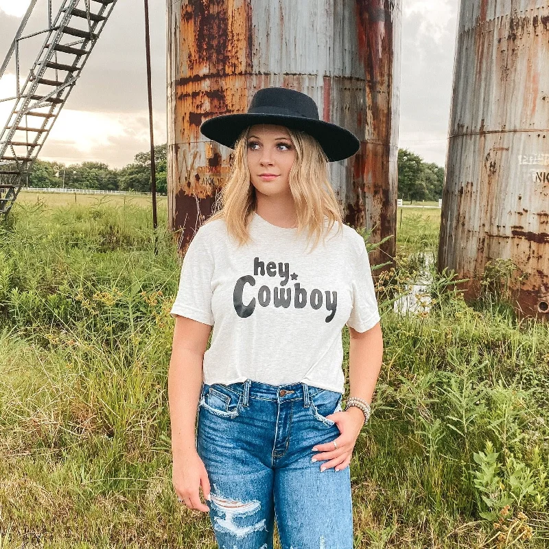 Women's T - shirt with a ruffled collarHey Cowboy Tee