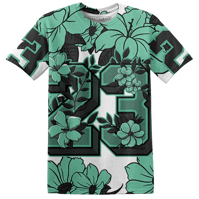 Fuzzy women's T - shirt with a fur - like textureNastyJamz High OG Green Glow 1s T Shirt Match 23 Floral 3D All-Over Print Flower