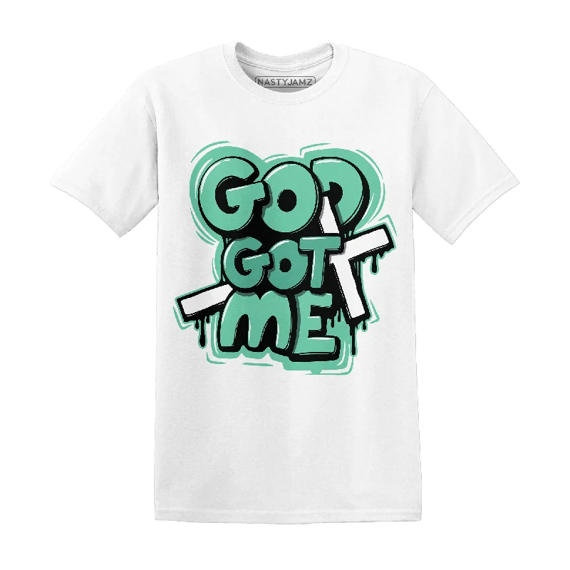 Women's T - shirt with a flapped pocket and a zip - up closureNastyJamz High OG Green Glow 1s T Shirt Match God Got Me
