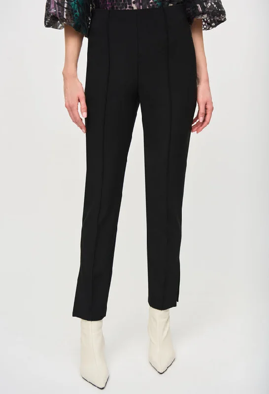 Elastic waist wide leg pants for plus size women in a comfortable and flattering styleHigh-rise Business Trousers