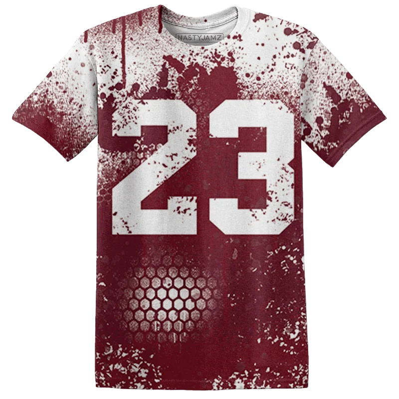 Chunky ribbed women's T - shirt for a textured lookNastyJamz High White Team Red 1s T Shirt Match 23 Painted Graffiti