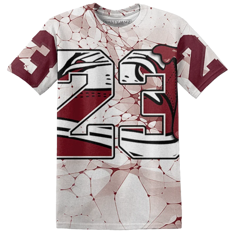 Women's T - shirt with a ruffled collarNastyJamz High White Team Red 1s T Shirt Match 23 Sneaker 3D All-Over Print