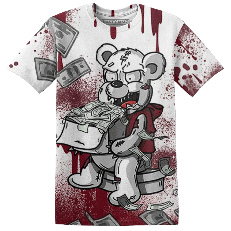 Women's T - shirt with a cut - out detailNastyJamz High White Team Red 1s T Shirt Match Cash Money 3D All-Over Print Splash Paint