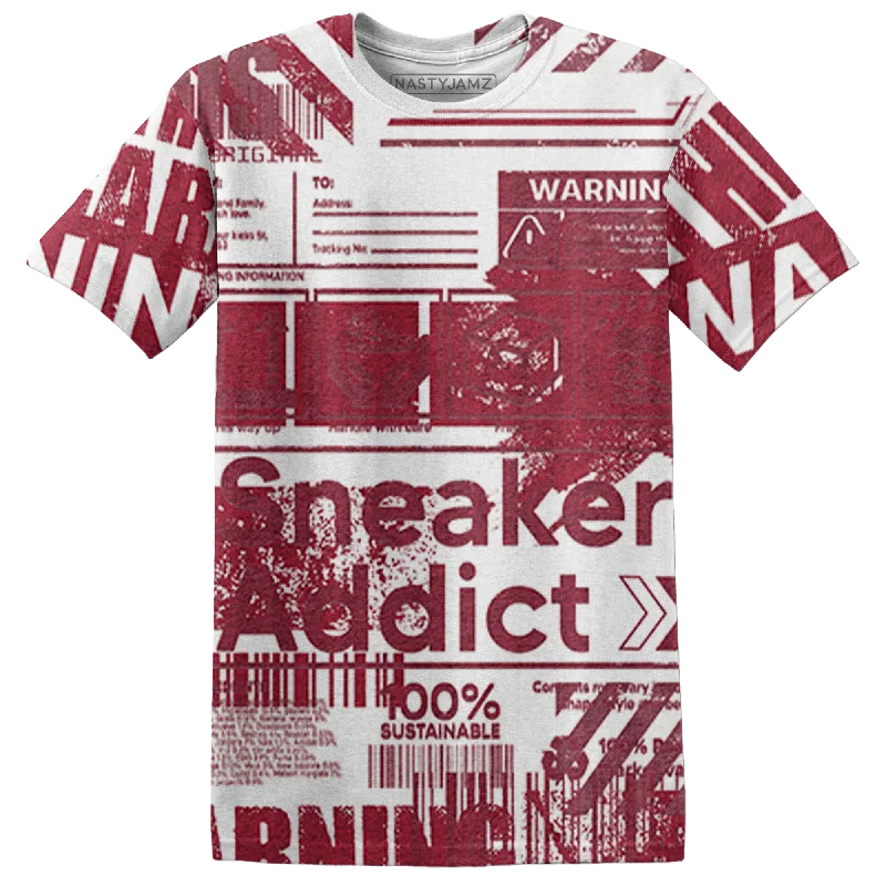 Women's button - down T - shirt in a classic styleNastyJamz High White Team Red 1s T Shirt Match Sneaker Addict 3D All-Over Print Warning