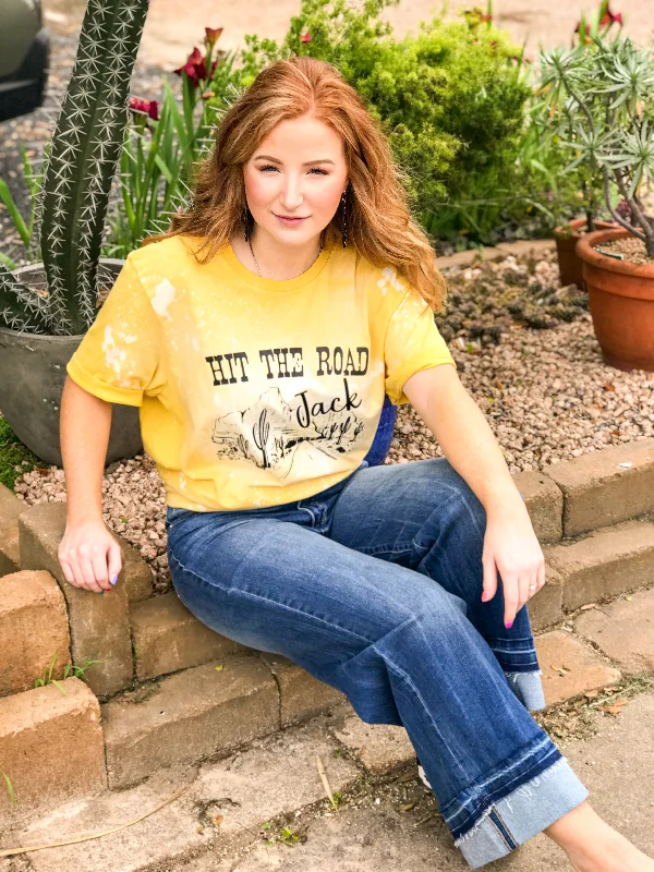 Printed women's T - shirt with a watercolor - inspired patternHit The Road Jack Tee