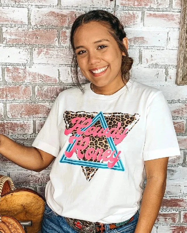 Women's T - shirt with a sequined collarHowdy Honey Leopard Tee