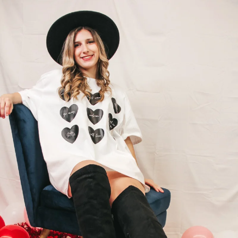 Cropped women's T - shirt with a ruffled hemIndependent Heart Tee Dress