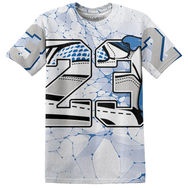 Fitted women's turtleneck T - shirt with a cut - out backNastyJamz Industrial Blue 4s T Shirt Match 23 Sneaker 3D All-Over Print