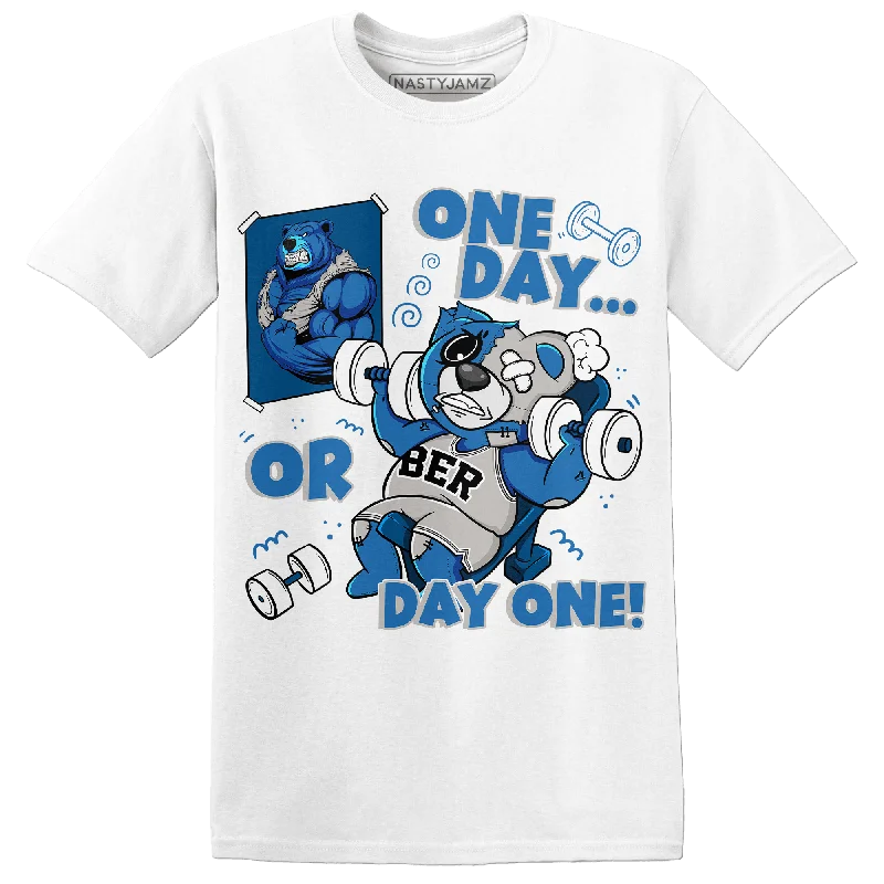 Women's T - shirt with a geometric printNastyJamz Industrial Blue 4s T Shirt Match BER Gymmer